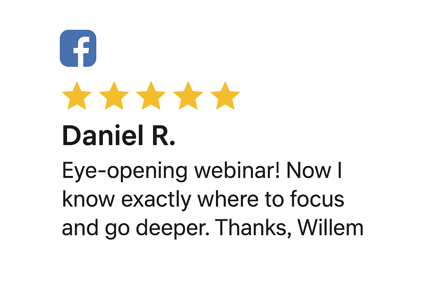 Testimonial Review for Webinar Testimonial Review for Webinar