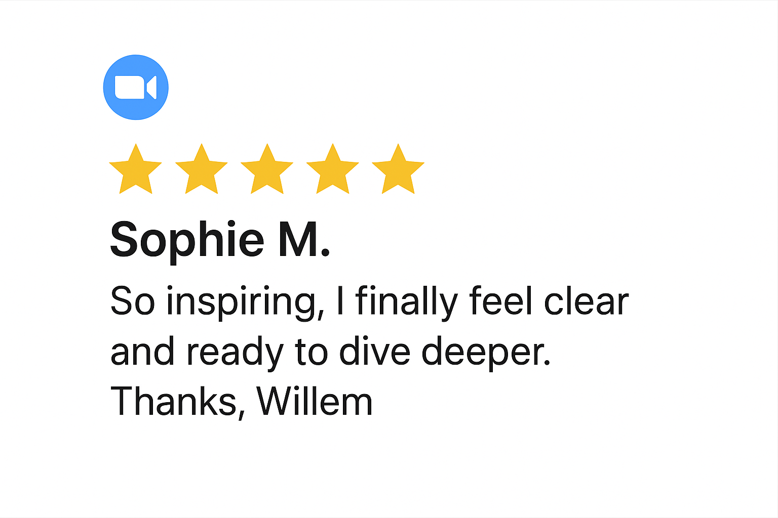 Zoom Webinar Testimonial from Sophie M. Zoom Webinar Testimonial from Sophie M.